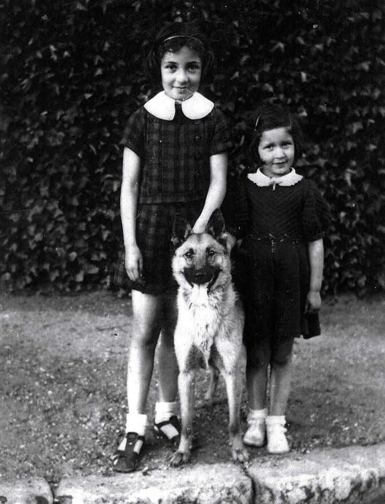 Yvonne, left, and Caren's mother Renee with Mirka, 1938.