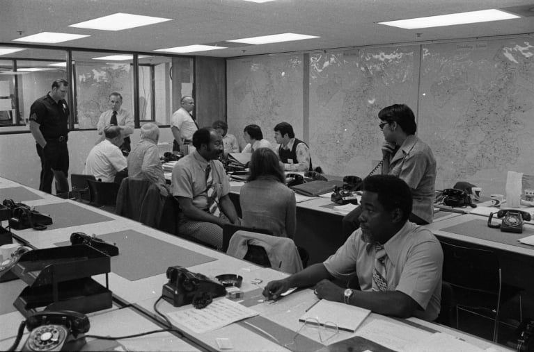 Busing Information Phone Bank; City of Boston Mayor's Office in September 1974.