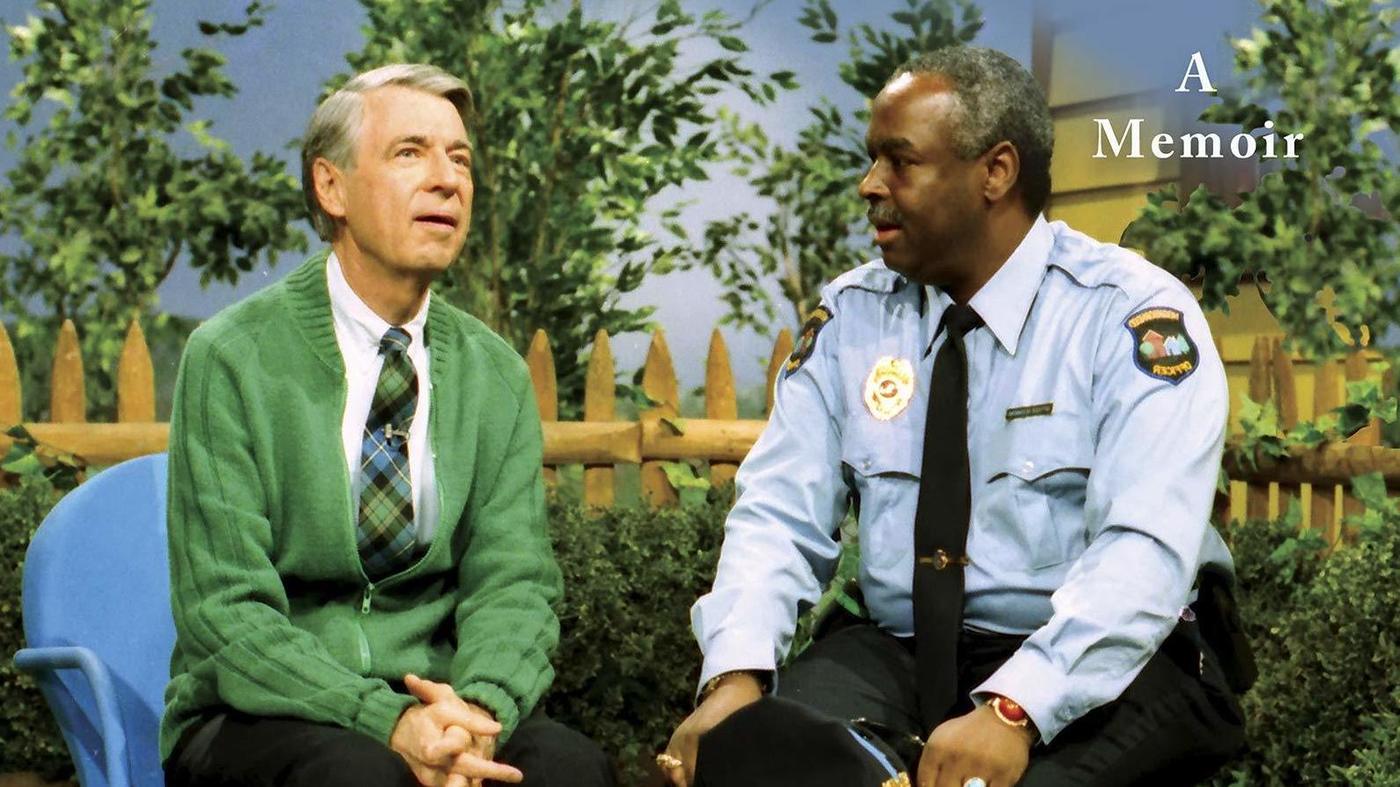 Mr. Rogers and Officer Clemmons on the television show Mister Rogers' Neighborhood