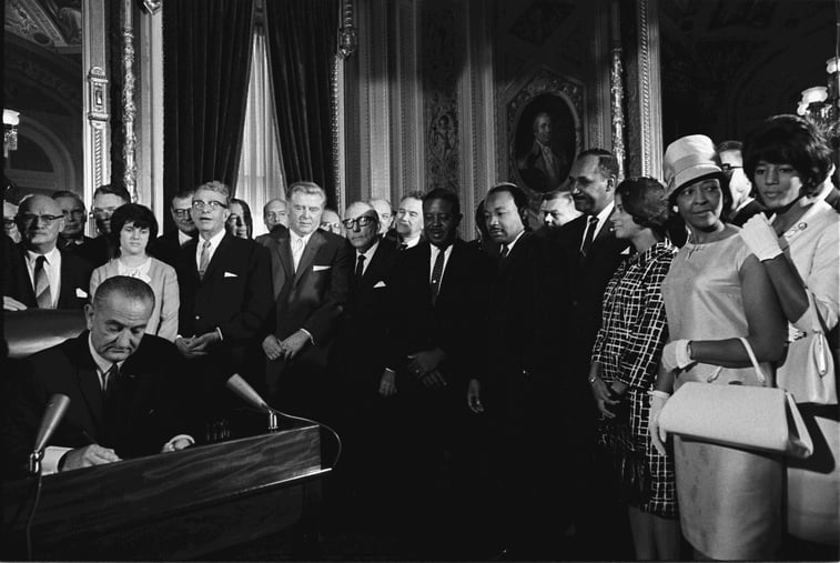 Lyndon Johnson Signs the Voting Rights Act of 1965