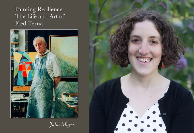 Pictured above: Fred Terna on the cover of the book Painting Resilience with author Julia Mayer.